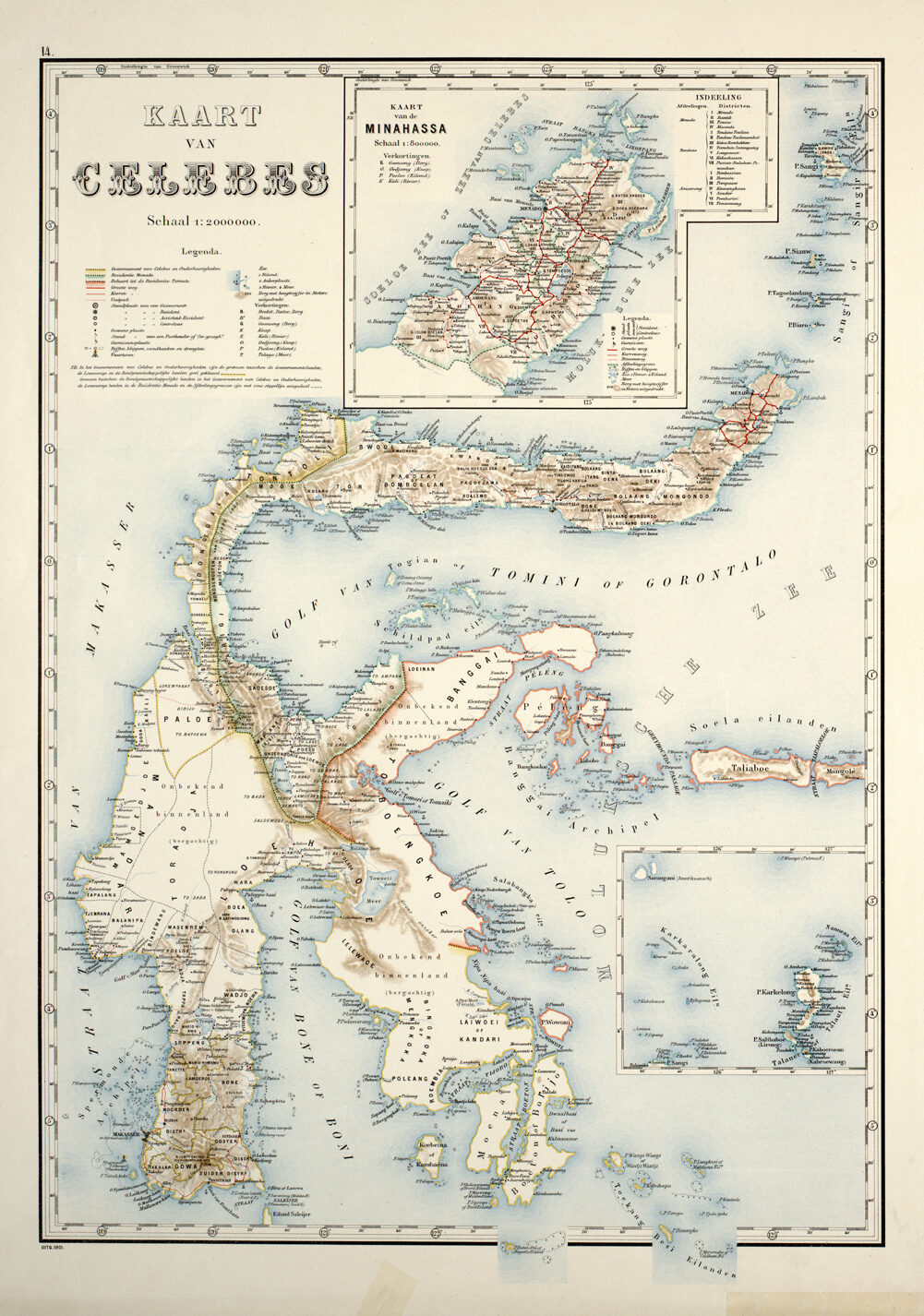 Historische kaart van Celebes